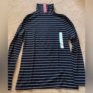 New Merona Black and Gray Striped Turtleneck. Size Medium